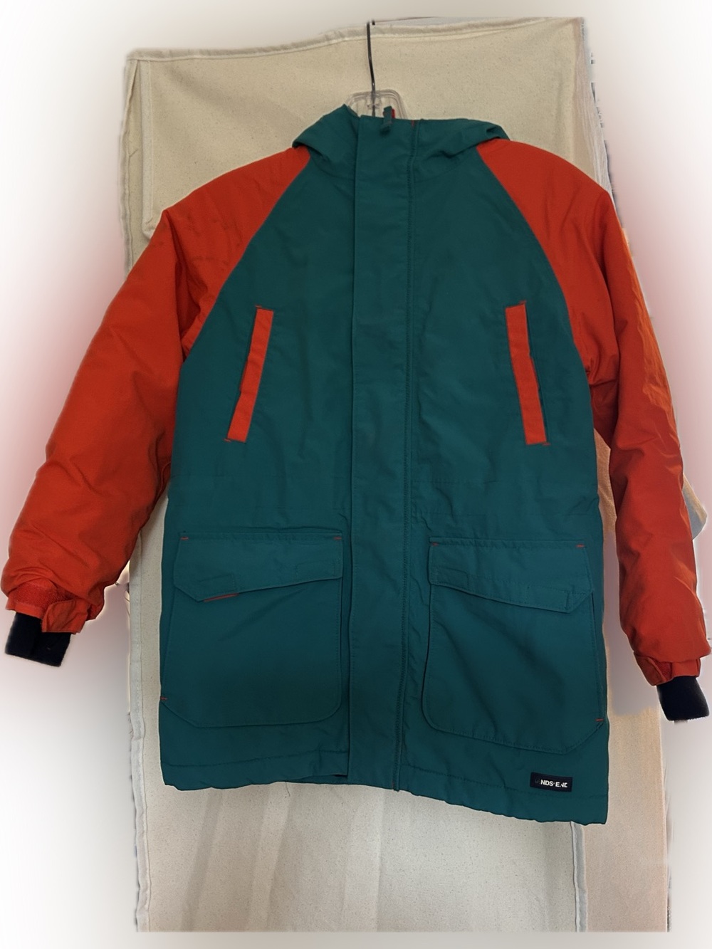 Lands' End Teal and Orange Kids Squall Jacket